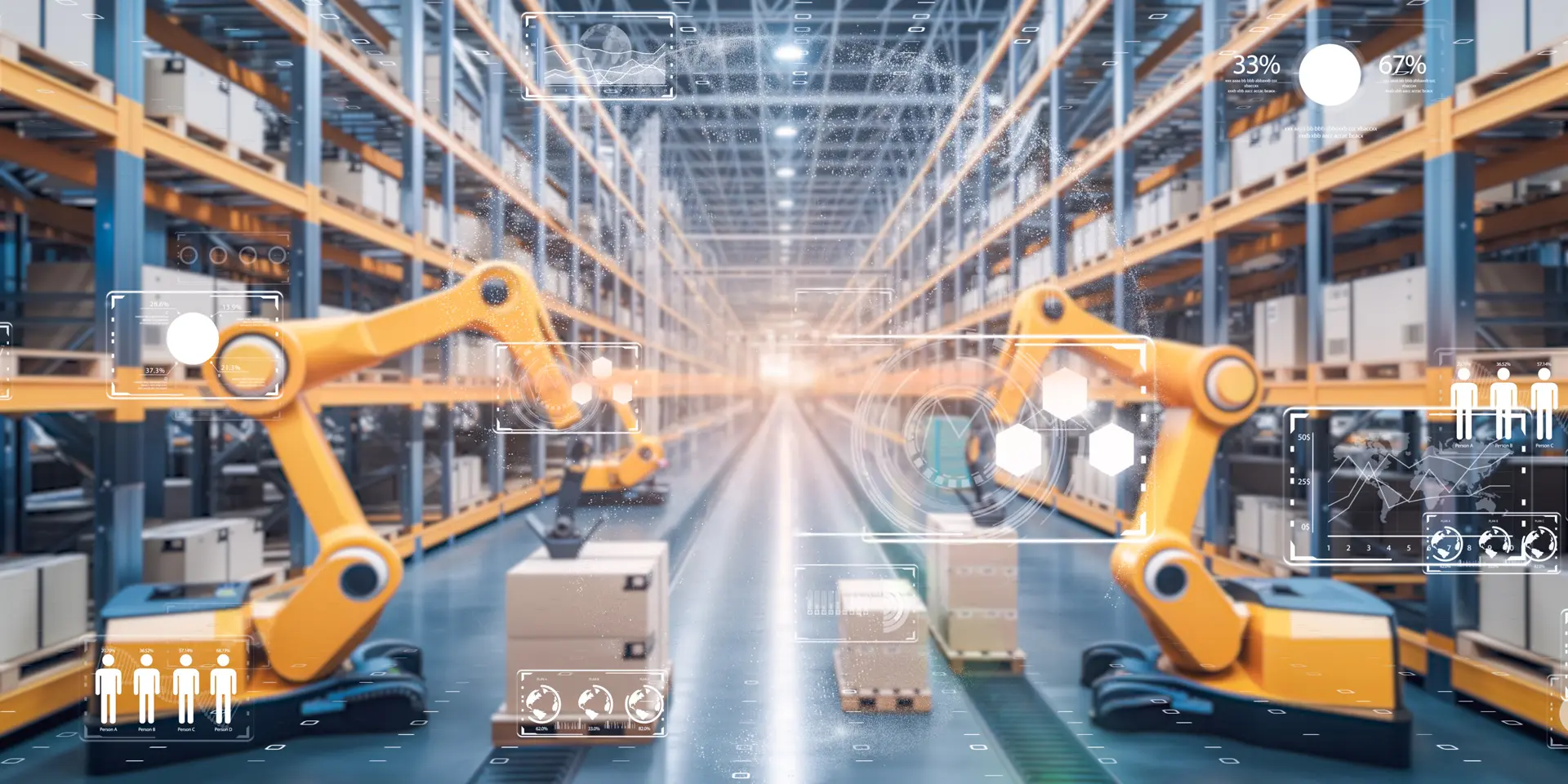 Almacenes dirigidos por el SGA con flotas de robots